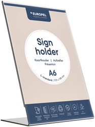 Kaarthouder Europel A6 L-standaard staand acryl 1 Stuk