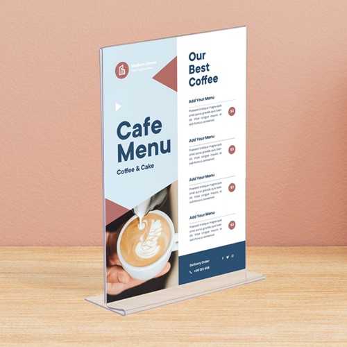 Kaarthouder Europel A6 T-standaard staand acryl 1 Stuk-2