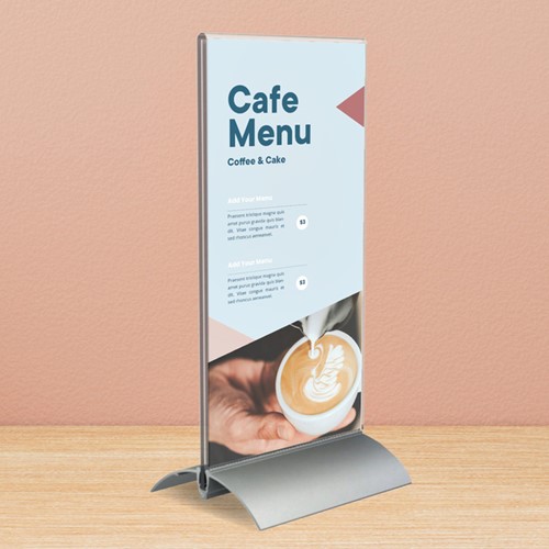 Kaarthouder Europel 1/3 A4 T-standaard acryl alu 1 Stuk-3