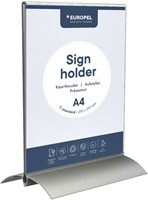 Kaarthouder Europel A4 T-standaard acryl alu 1 Stuk