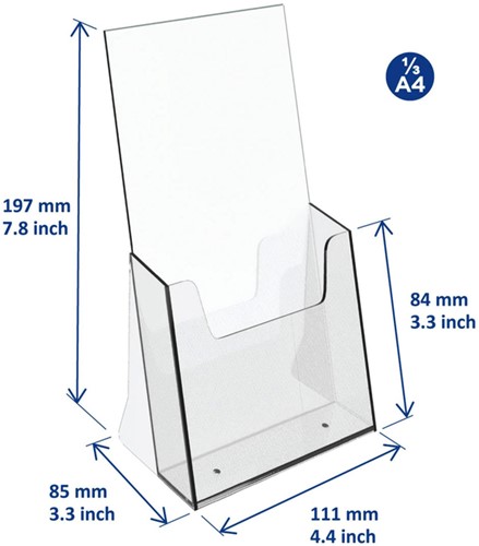 Folderhouder Europel 1/3 A4 acryl 1 Stuk-1