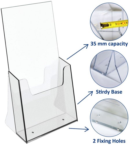 Folderhouder Europel 1/3 A4 acryl 1 Stuk-2