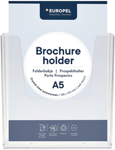 Folderhouder Europel wand A5 transparant 1 Stuk