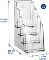 Folderhouder Europel 4 vaks 1/3 A4 acryl 1 Stuk-1