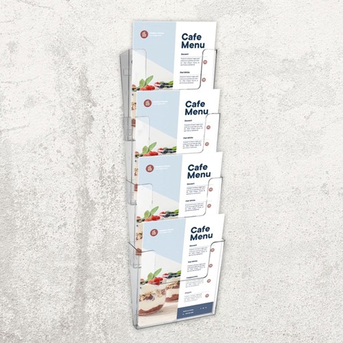 Folderhouder Europel A4 wand staand koppelb acryl 4 Stuk-3