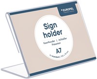 Kaarthouder Europel A7 L-standaard liggend acryl 1 Stuk