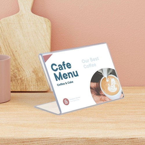 Kaarthouder Europel A7 L-standaard liggend acryl 1 Stuk-3