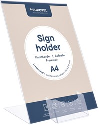 Kaarthouder Europel A4 L-standaard staand acryl 1 Stuk