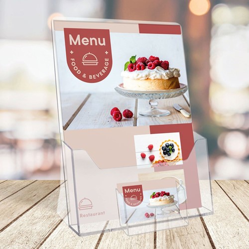 Folderhouder Europel A4 visitekaarthouder acryl 1 Stuk-3