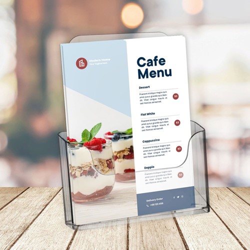 Folderhouder Europel A4 tafel/wand 41mm acryl 1 Stuk-3