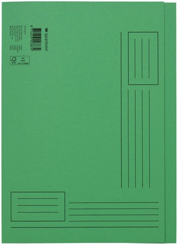 Vouwmap Quantore A4 ongelijke zijde 250gr groen 1 Stuk