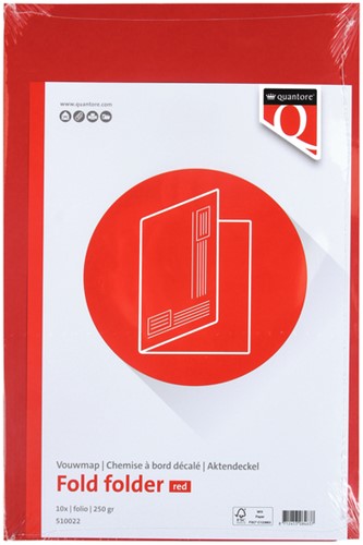 Vouwmap Quantore fo ongelijke zijde 250gr rood 1 Stuk-2