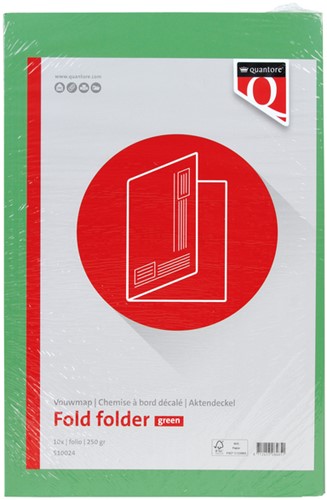 Vouwmap Quantore fo ongelijke zijde 250gr groen 1 Stuk-2