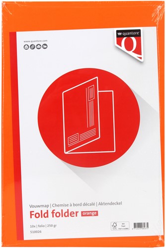 Vouwmap Quantore fo ongelijke zijde 250gr oranje 1 Stuk-2