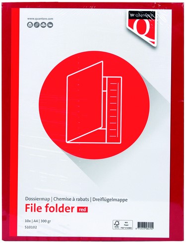 Dossiermap Quantore A4 250gr rood 1 Stuk-2