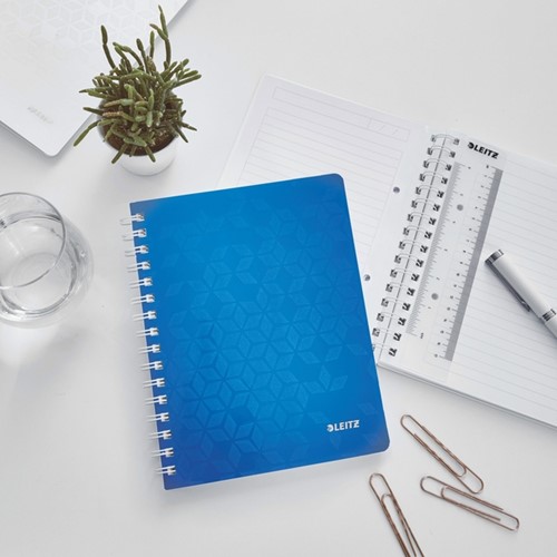 Notitieboek Leitz WOW A5 spiraal 160 pagina's lijn blauw-3