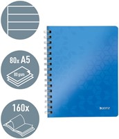 Notitieboek Leitz WOW A5 spiraal 160 pagina's lijn blauw-1