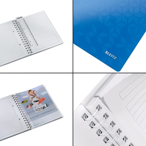 Notitieboek Leitz WOW A5 spiraal 160 pagina's lijn blauw-6