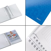 Notitieboek Leitz WOW A5 spiraal 160 pagina's lijn blauw-10