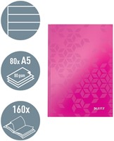 Notitieboek Leitz WOW A5 160blz 90gr lijn roze 1 Stuk-5