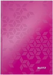 Notitieboek Leitz WOW A5 160blz 90gr lijn roze 1 Stuk