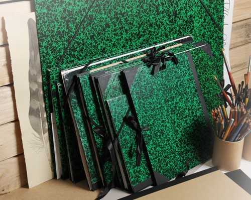 Tekenmap Canson Studio Annonay elastieksluiting 280x380mm groen-1