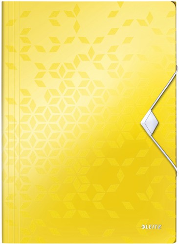 Elastomap Leitz WOW A4 3 klep PP geel 1 Stuk