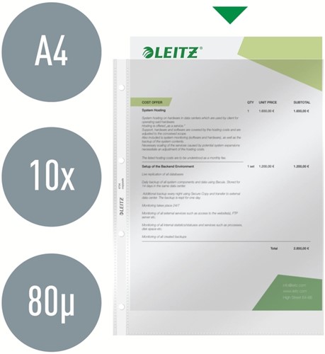 Showtas Leitz standaard 4-gaats PVC A4 glashelder 100 Stuk-3