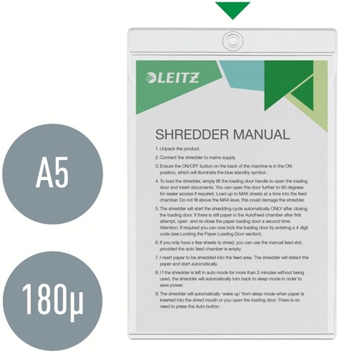 Insteekmap U-model Leitz Premium met ophangoog 0.20mm PVC A5 transparant 50 stuks-9