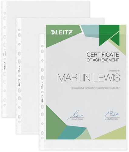 Showtas Leitz Premium 0.10mm PP A4 transparant 100 Stuk-1