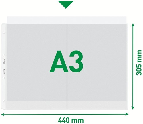 Showtas Leitz Premium PP A3 landscape transparant 50 Stuk-5