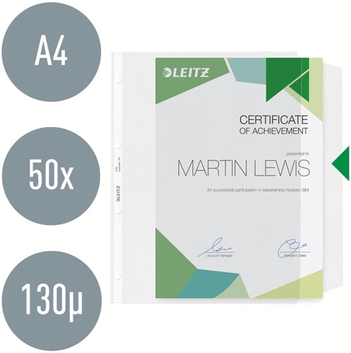 Showtas Leitz Premium met klep copy safe 0.13mm PP A4 transparant 50 stuks-7
