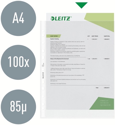 Showtas Leitz Premium 11-gaats PP A4 transparant 100 Stuk-6