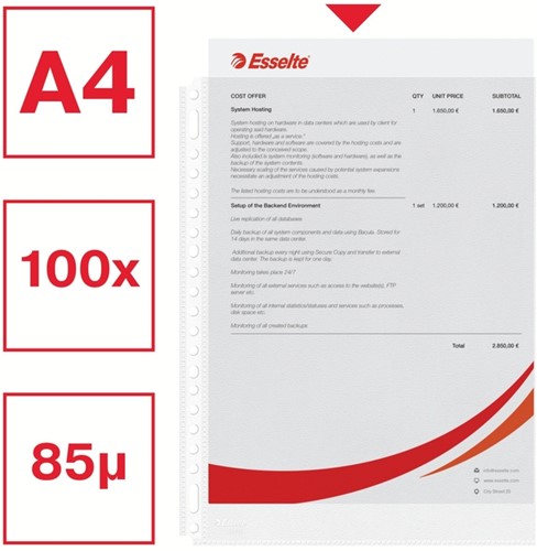 Showtas Esselte 0.08mm 21-gaats A4 mat 100 Stuk-1
