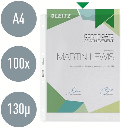 Showtas Leitz Premium copy safe 0.13mm 4-gaats PP A4 transparant 100 stuks-4