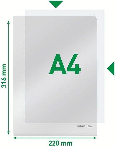 L-map Leitz Premium copy safe PVC A4 transparant 100 Stuk-5
