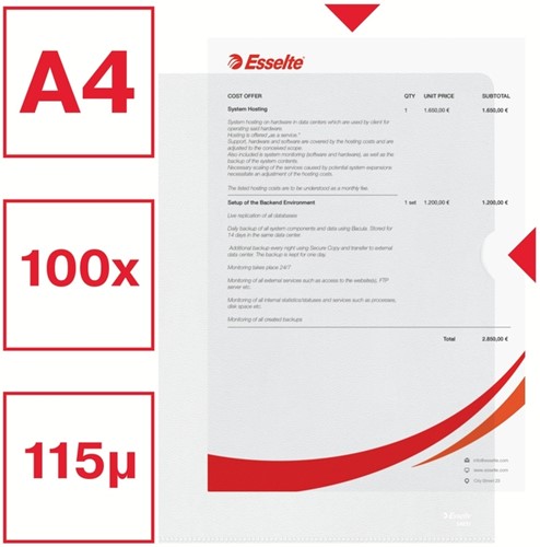 L-map Esselte standaard copy safe PP A4 tr 100 Stuk-3