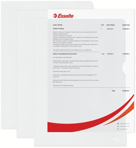 Insteekmap L-model Esselte standaard copy safe PP A4 transparant 100 stuks-9