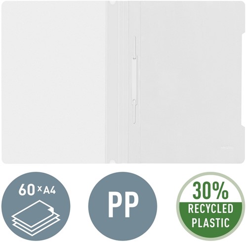 Snelhechter Leitz standaard A4 PP wit 1 Stuk-5