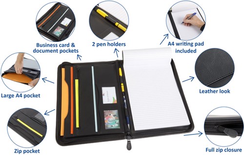 Schrijfmap Rillstab Excellent de luxe A4 lederl zw 1 Stuk-3