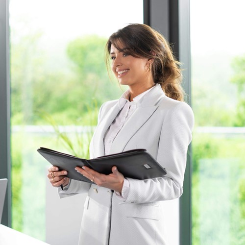 Schrijfmap Rillstab Excellent deluxe A5 lederlk zw 1 Stuk-1