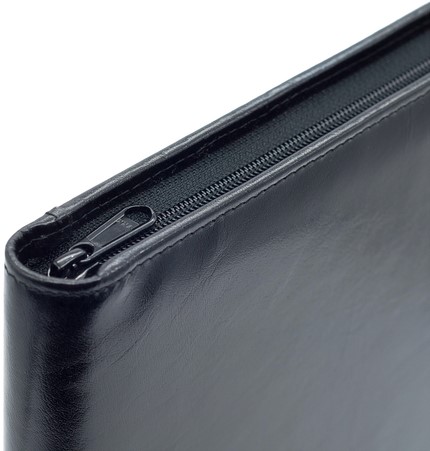 Schrijfmap van der Spek A5 buffelleer + rits zwart 1 Stuk-3