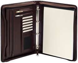 Schrijfmap vd Spek A4 leer 4-r O-mech + rits br 1 Stuk