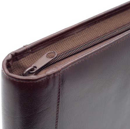 Schrijfmap vd Spek A4 leer 4-r O-mech + rits br 1 Stuk-3