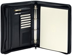 Schrijfmap vd Spek A4 leer 4-r O-mech + rits zw 1 Stuk