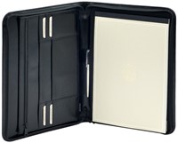 Schrijfmap van der Spek  A4 + rits leer zwart 1 Stuk