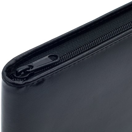 Schrijfmap van der Spek  A4 + rits leer zwart 1 Stuk-3