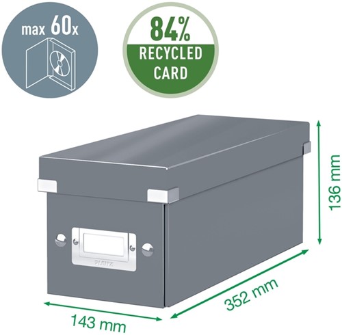 CD-BOX LEITZ CLICK STORE 143X136X352MM WIT 1 Stuk-5