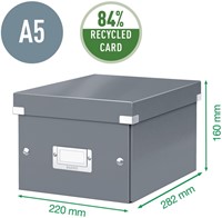 Opbergdoos Leitz Click & Store WOW klein gerecycled karton 220x160x282mm wit-1