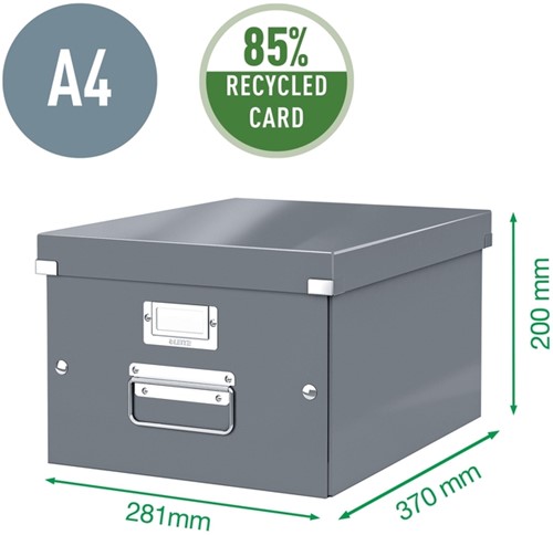 Opbergdoos Leitz Click & Store WOW middel gerecycled karton 281x200x370mm wit-4